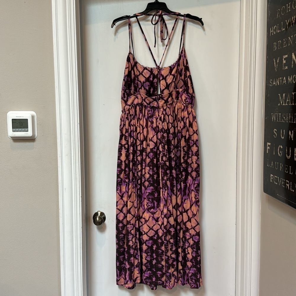 Ulla Johnson Freya Halter Midi Dress Purple Boho Tie-Dye Wisteria Print - Picture 8 of 11